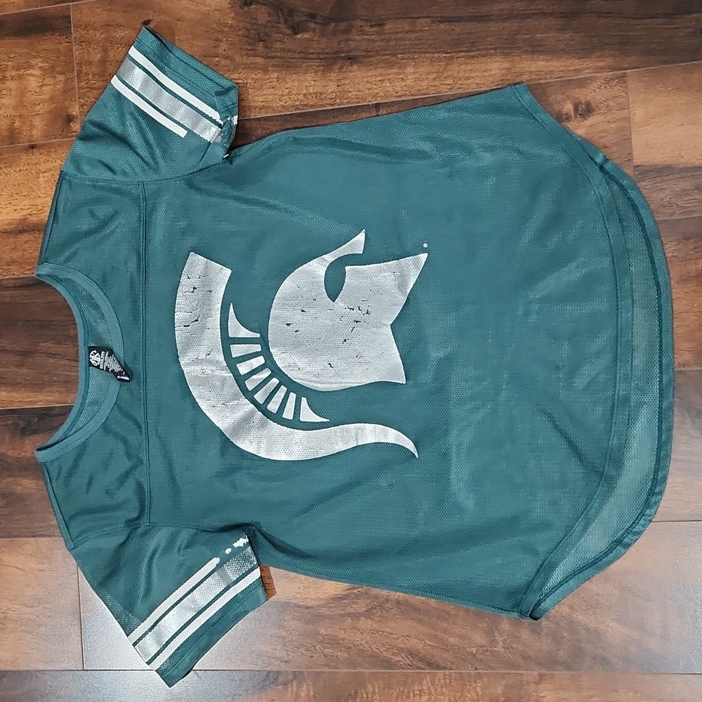 Michigan state university distresses mesh jersey size Large